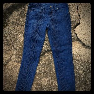Blue crocodile stretchy skinny jeans